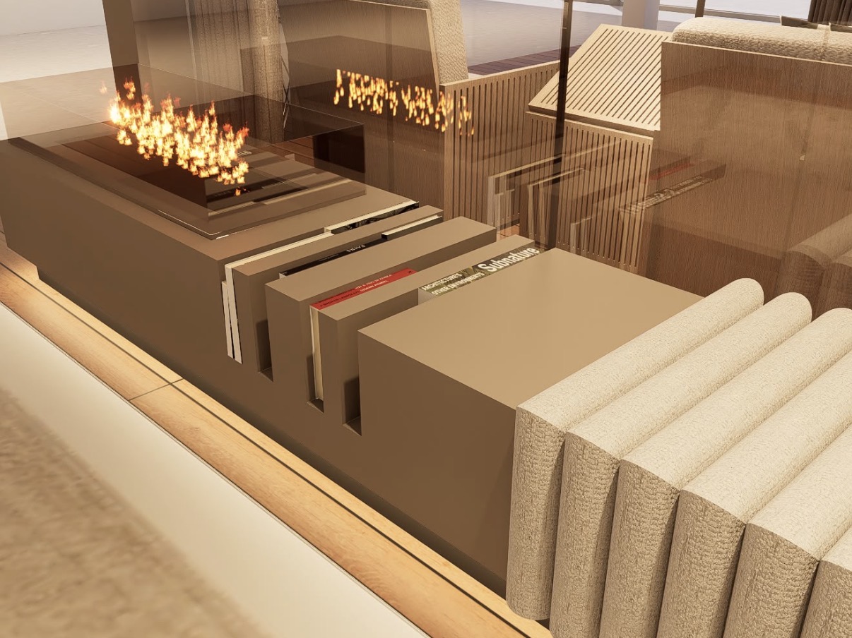 Material display inside a showroom